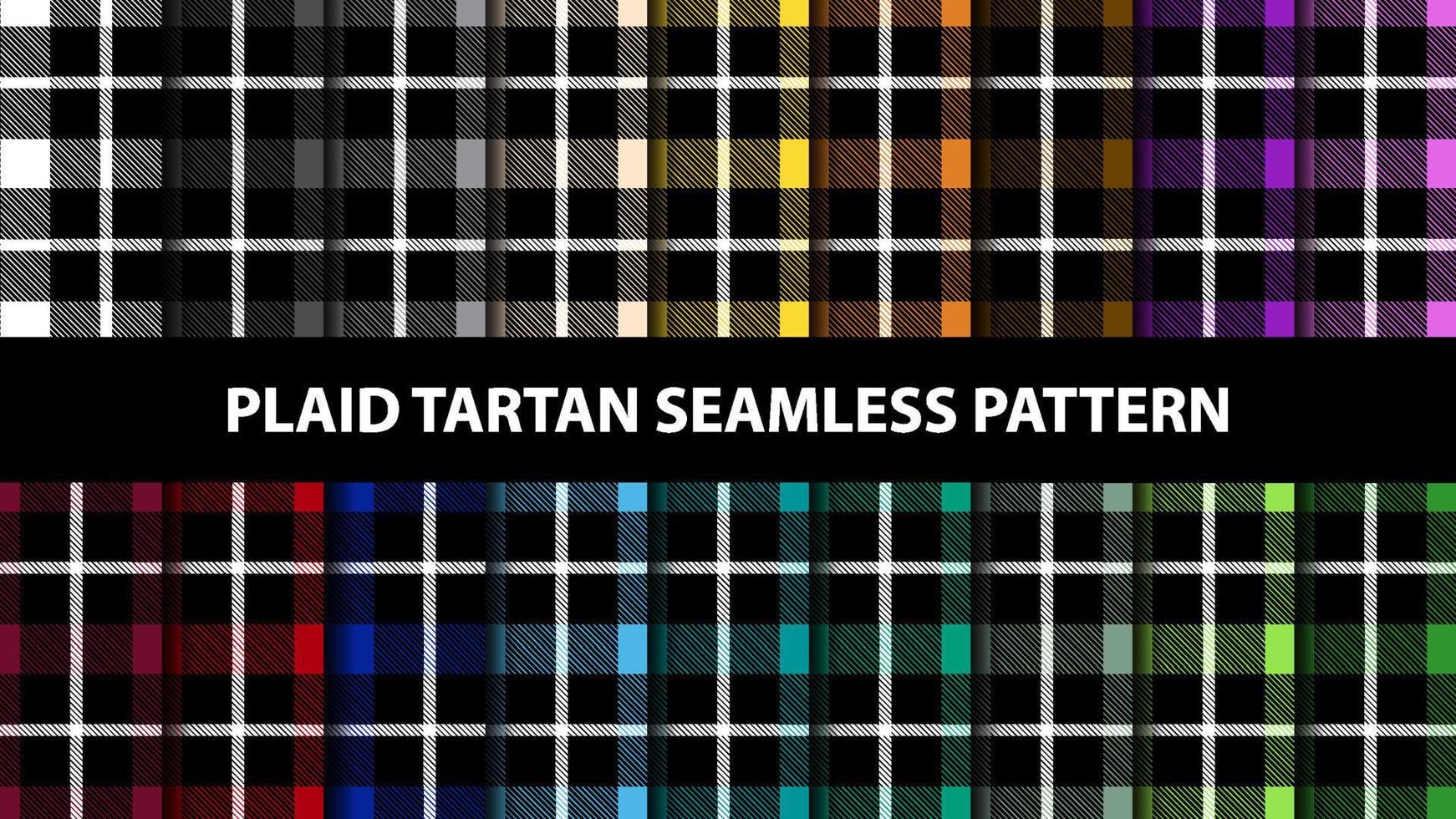 Collection of plaid tartan vector seamless pattern