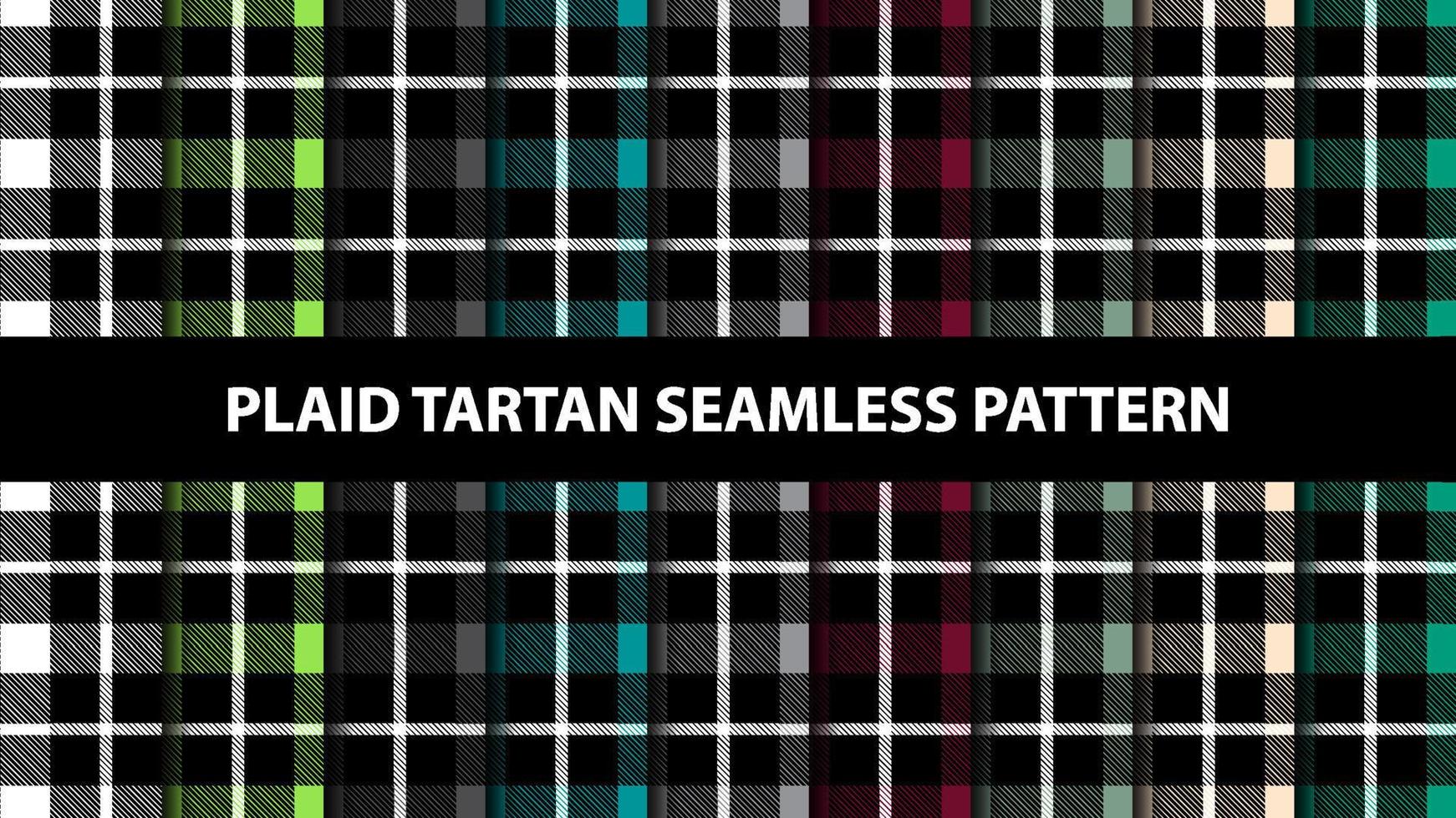 Collection of plaid tartan vector seamless pattern