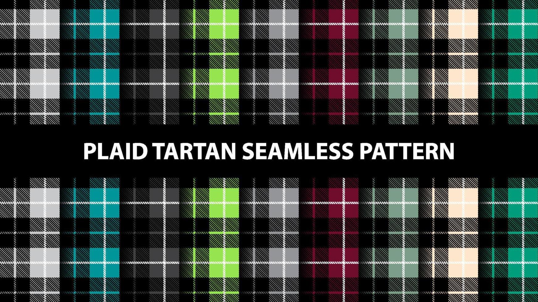 Collection of plaid tartan vector seamless pattern