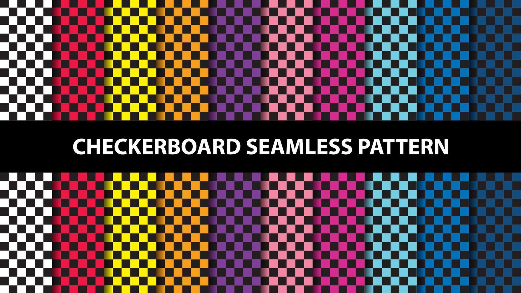 Collection of checkerboard vector seamless pattern. Checkerboard wallpaper