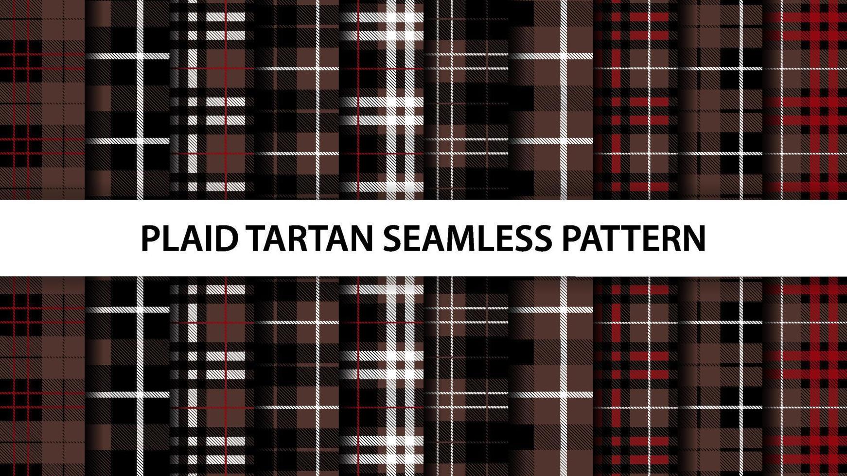 Collection of plaid tartan vector seamless pattern