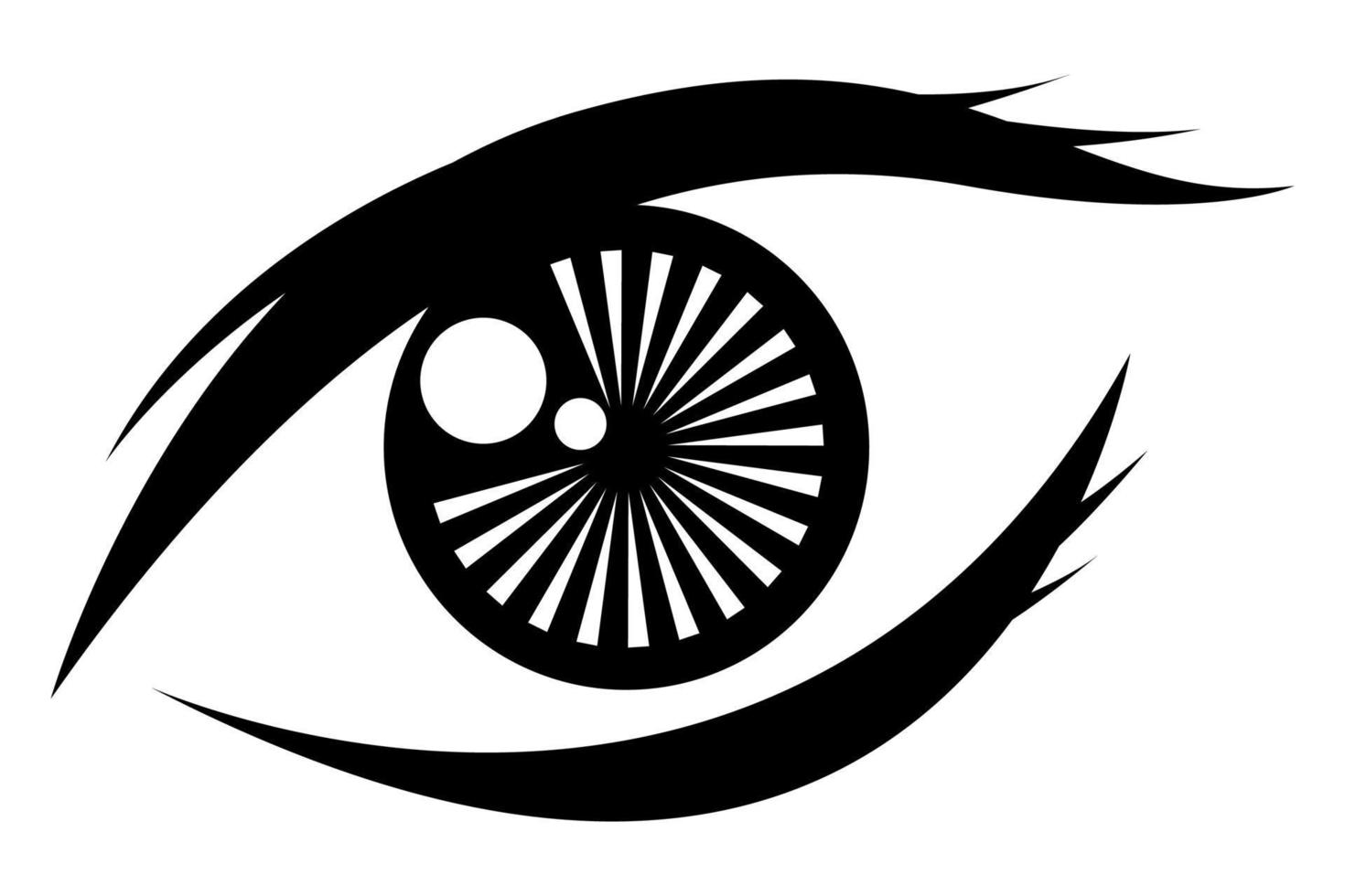 Eye icon black and white illustration. vector