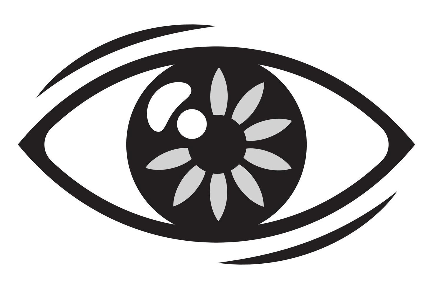 Eye icon black and white illustration. vector