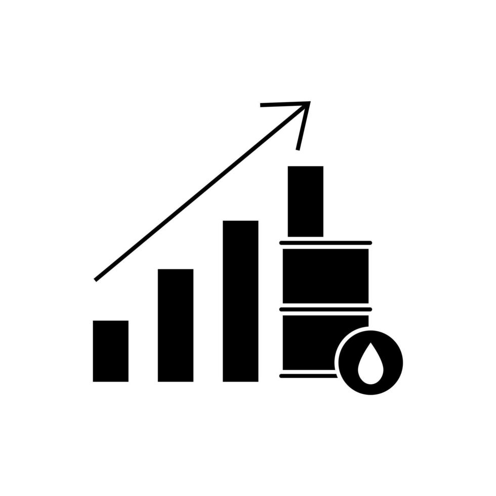 oil price bar chart icon vector