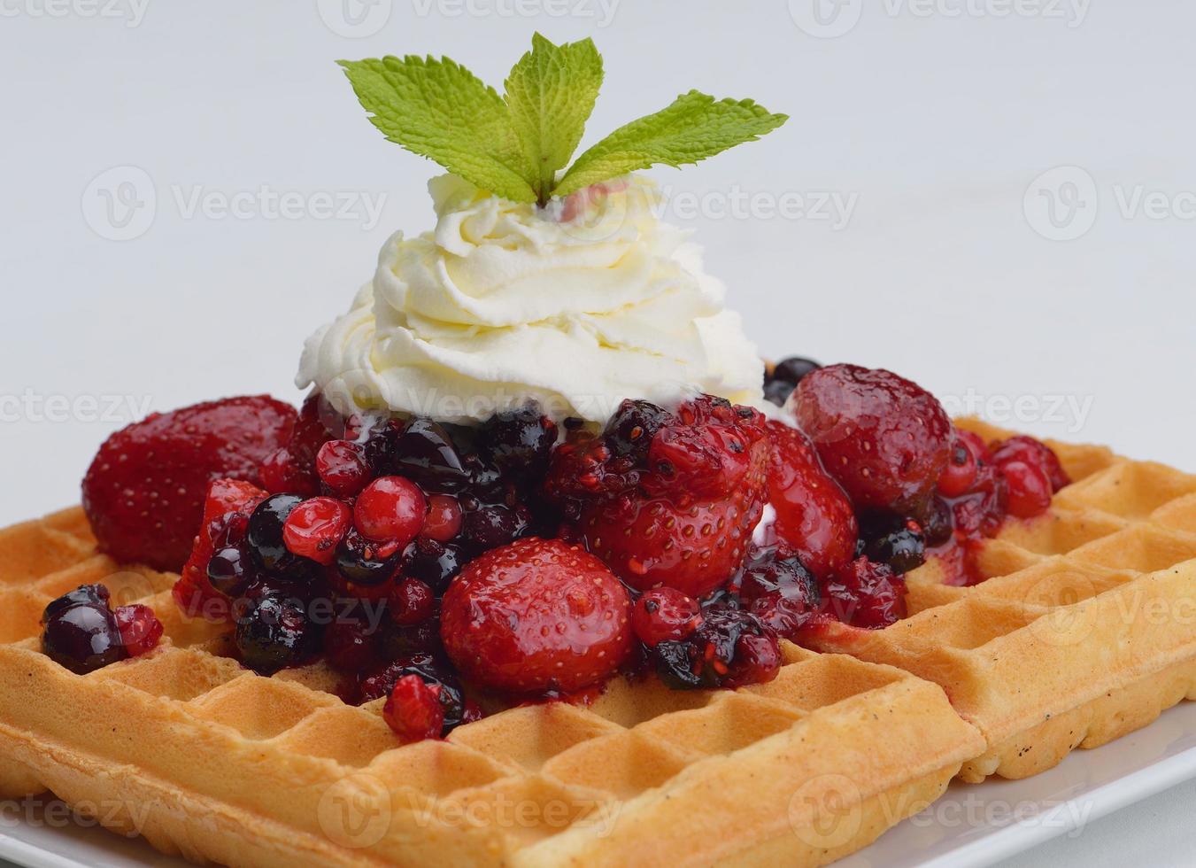 fruit wafel on white photo