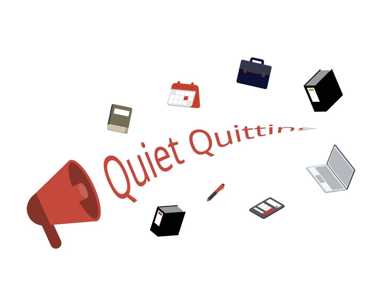 quiet quitting is doing less at work or  refusing to work overtime or answer emails outside of work hours vector