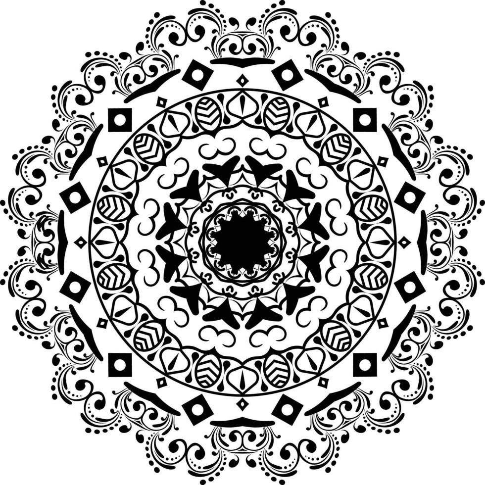 diseño ornamental de mandala decorativo para colorear página con estilo de patrón islámico árabe, vector premium de color blanco o negro.