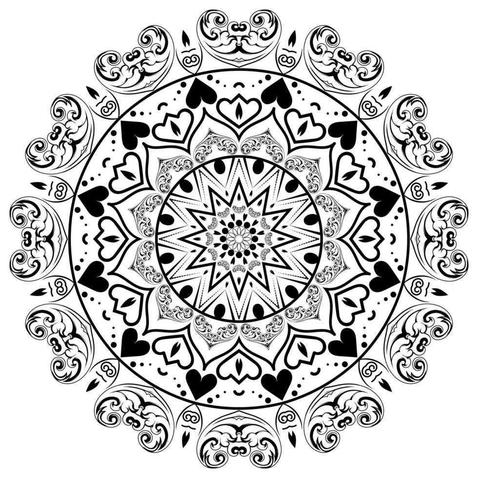 mandala para colorear página diseño ilustración, adultos mandala página para colorear, patrón de encaje mandala para colorear página vector