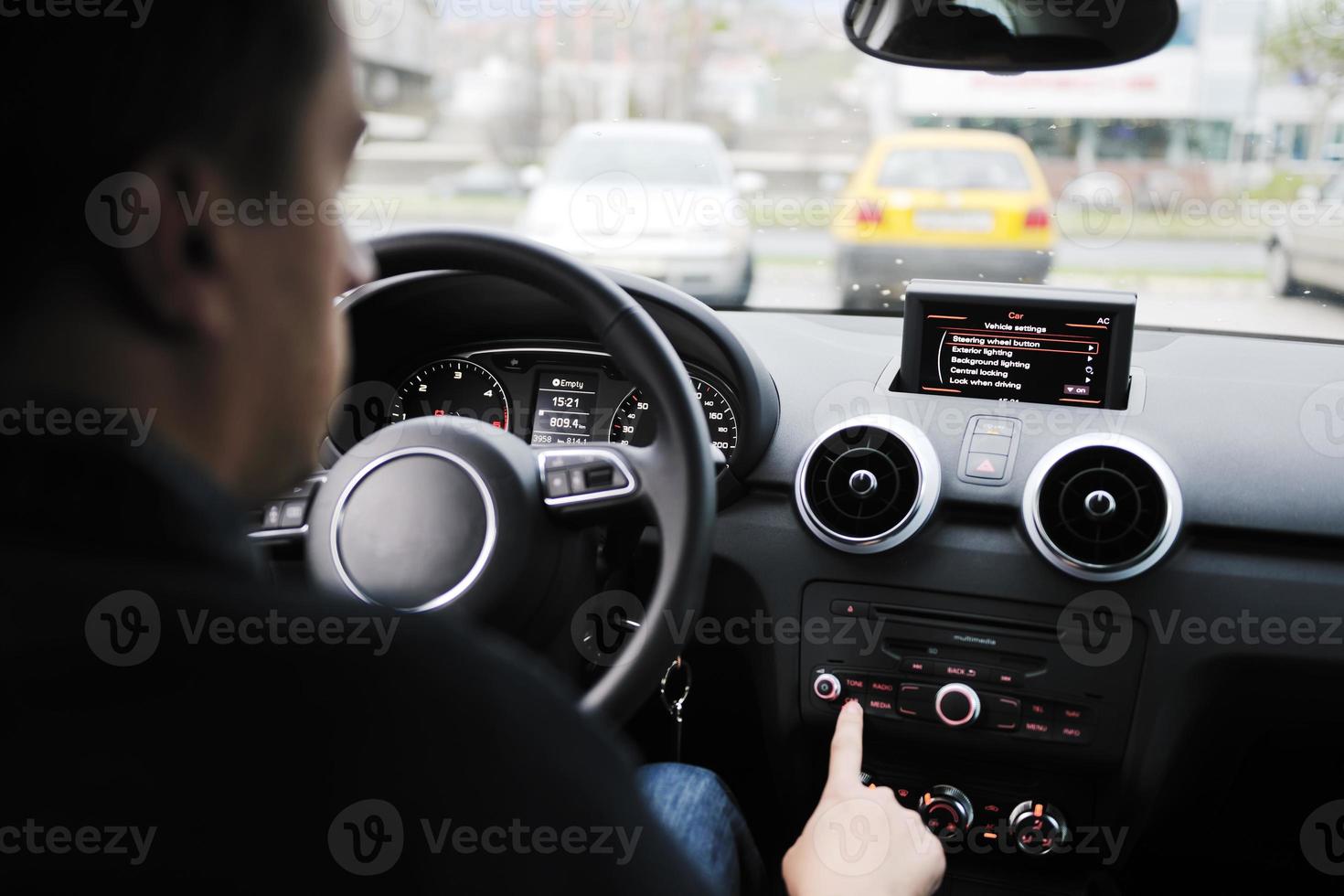 man using car navigation photo