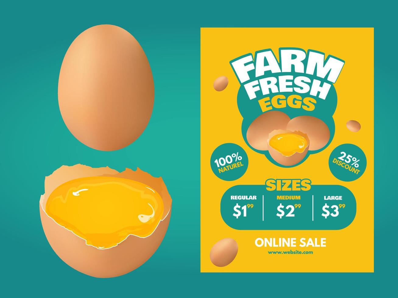 Farm Fresh Eggs flyer design vector