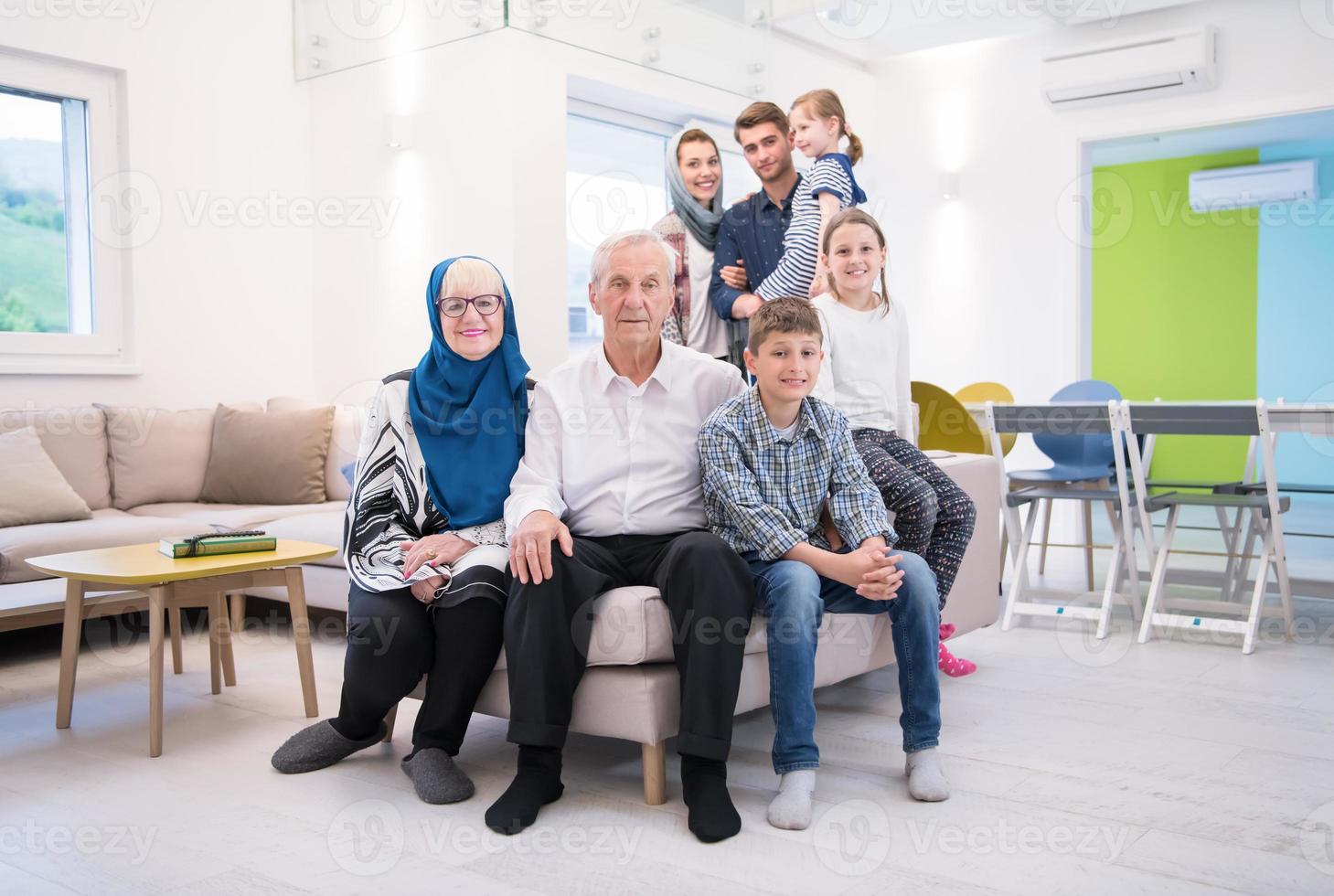 portrait of happy modern muslim family photo