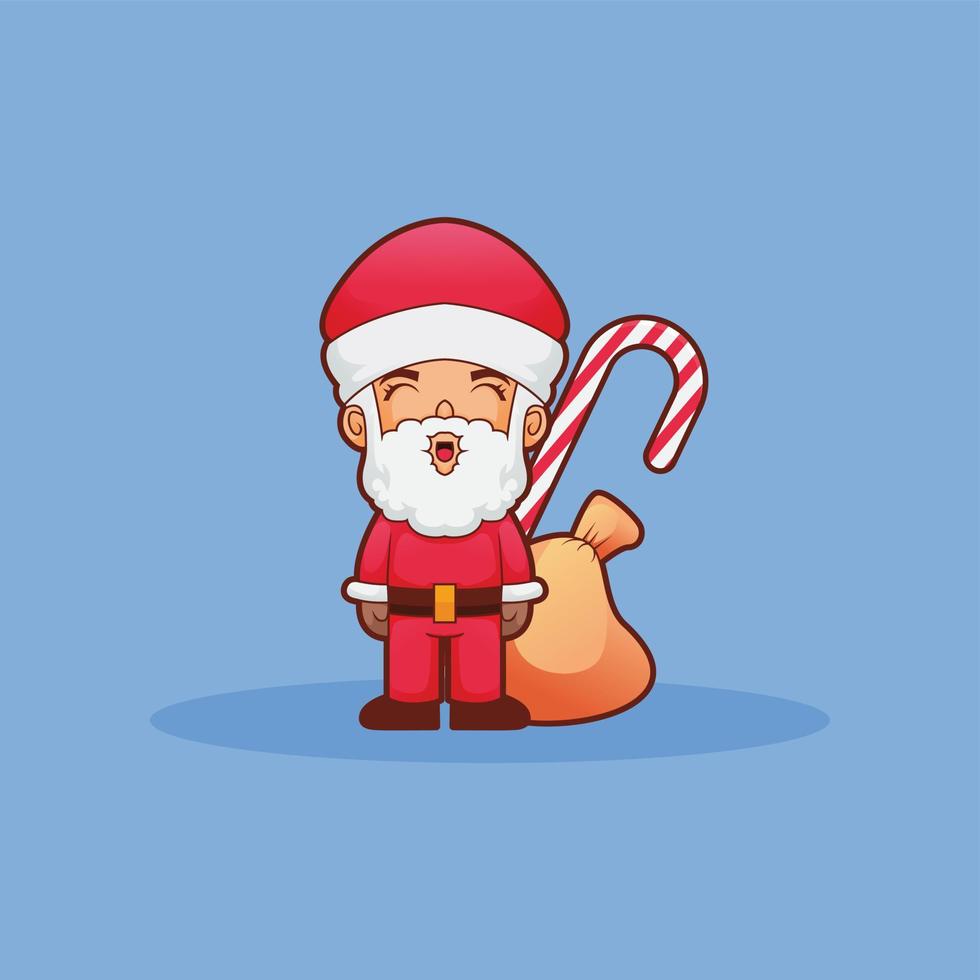 ilustración vectorial del icono de santa de dibujos animados para celebrar feliz navidad vector