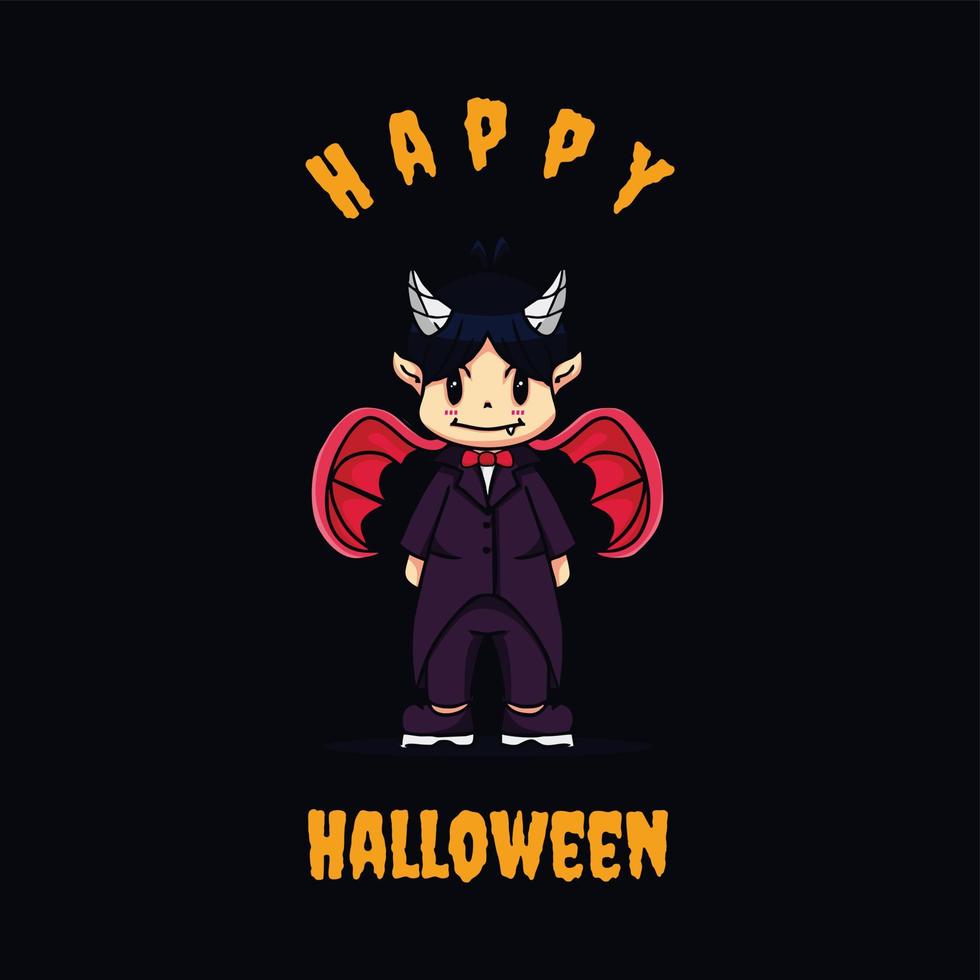 Happy Halloween. cloaked vampire cartoon character, vector illustration set