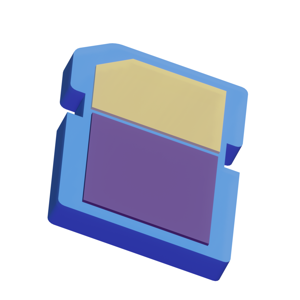 conception de carte mémoire 3d avec une simple ombre png