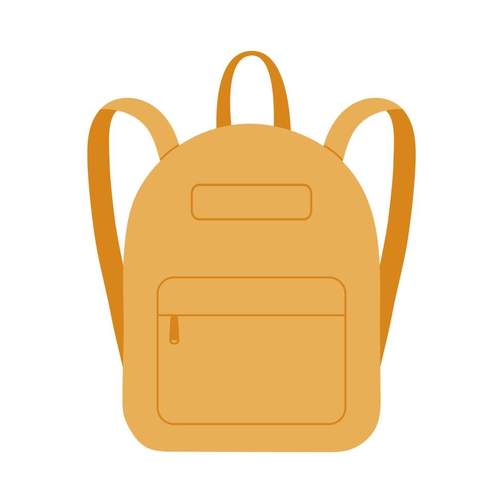 Schoolbag or camp backpack in flat vector illustration isolated on white background.