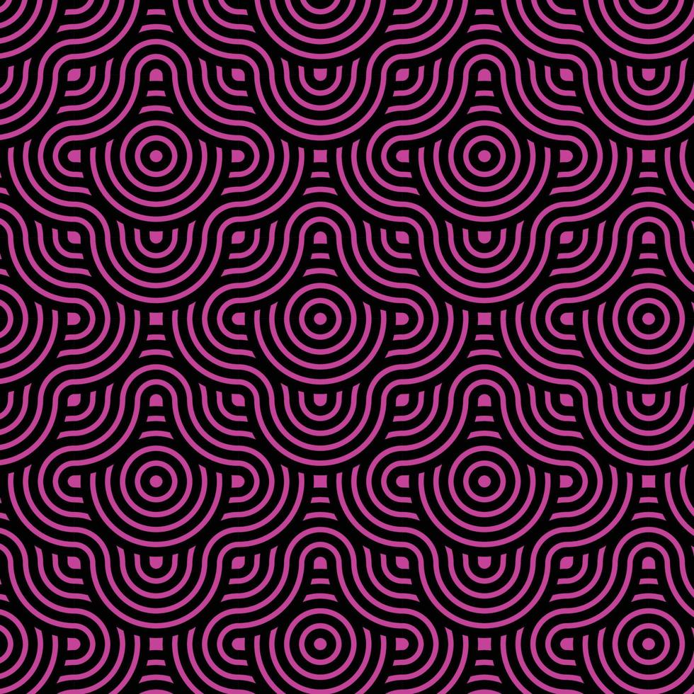 Seamless geometric pattern composed with circles and lines. modern stylish rounded stripes texture. repeating abstract decorative background vector