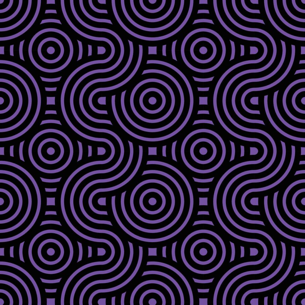Seamless geometric pattern composed with circles and lines. modern stylish rounded stripes texture background vector