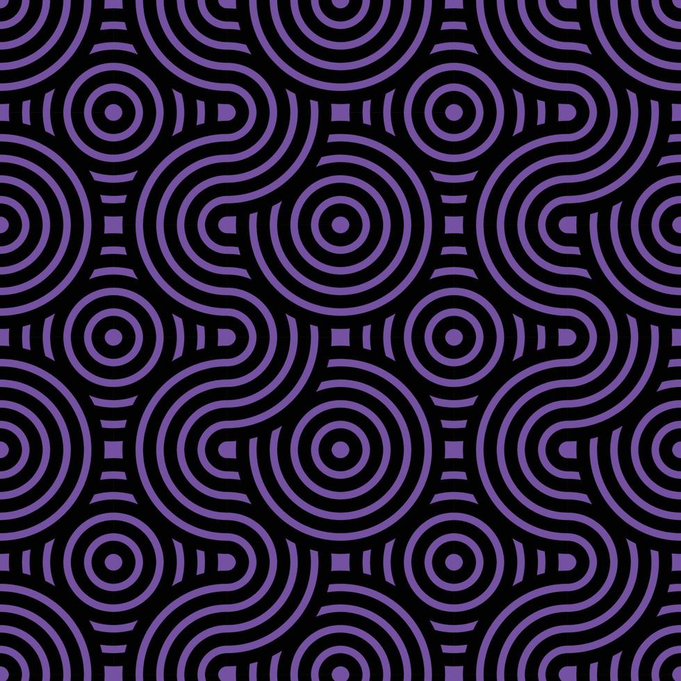 Seamless geometric pattern composed with circles and lines. modern stylish rounded stripes texture background vector