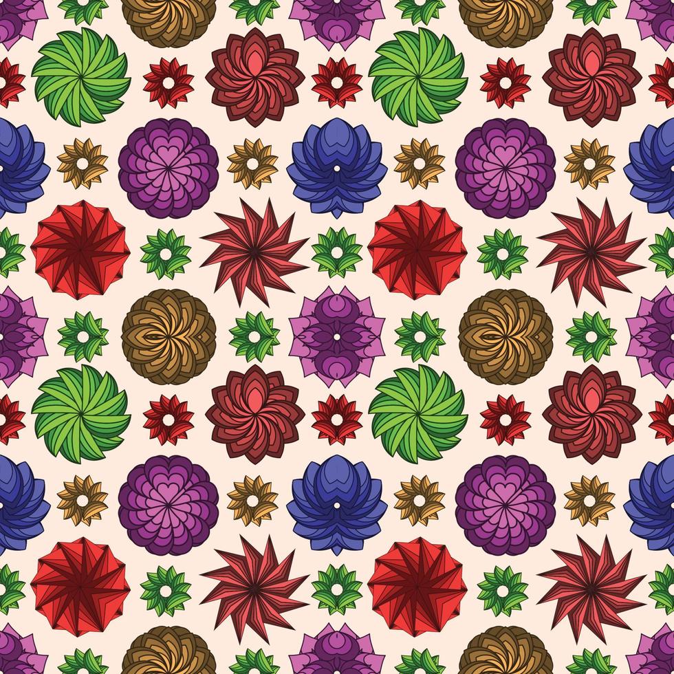 Geometric colorful abstract seamless pattern flower Background vector