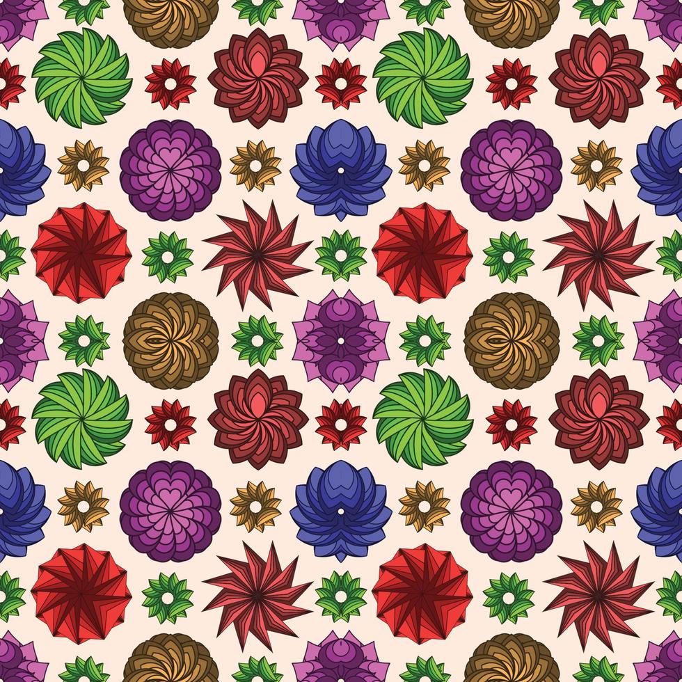 Geometric colorful abstract seamless pattern flower Background vector
