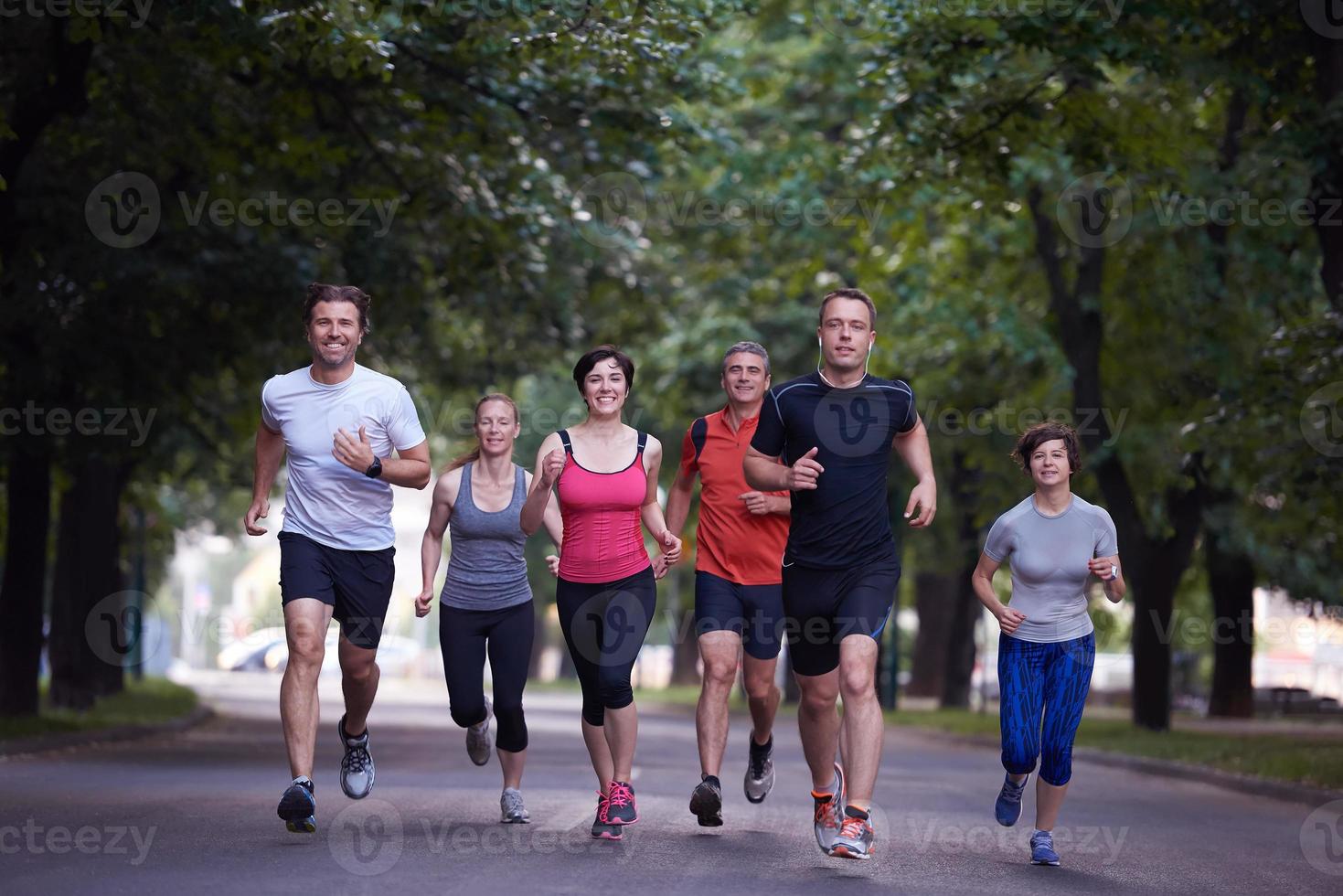 people group jogging photo