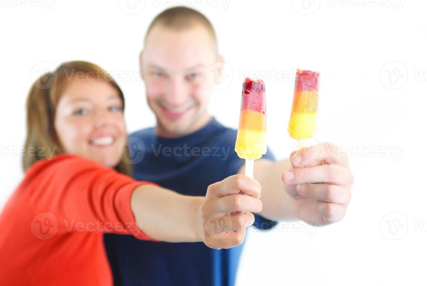 Eating popsicle sticks photo