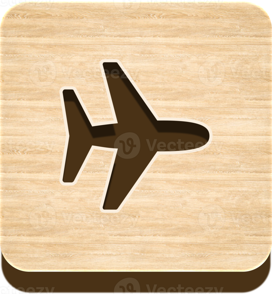 Wooden Airplane Button, Wooden Icon png