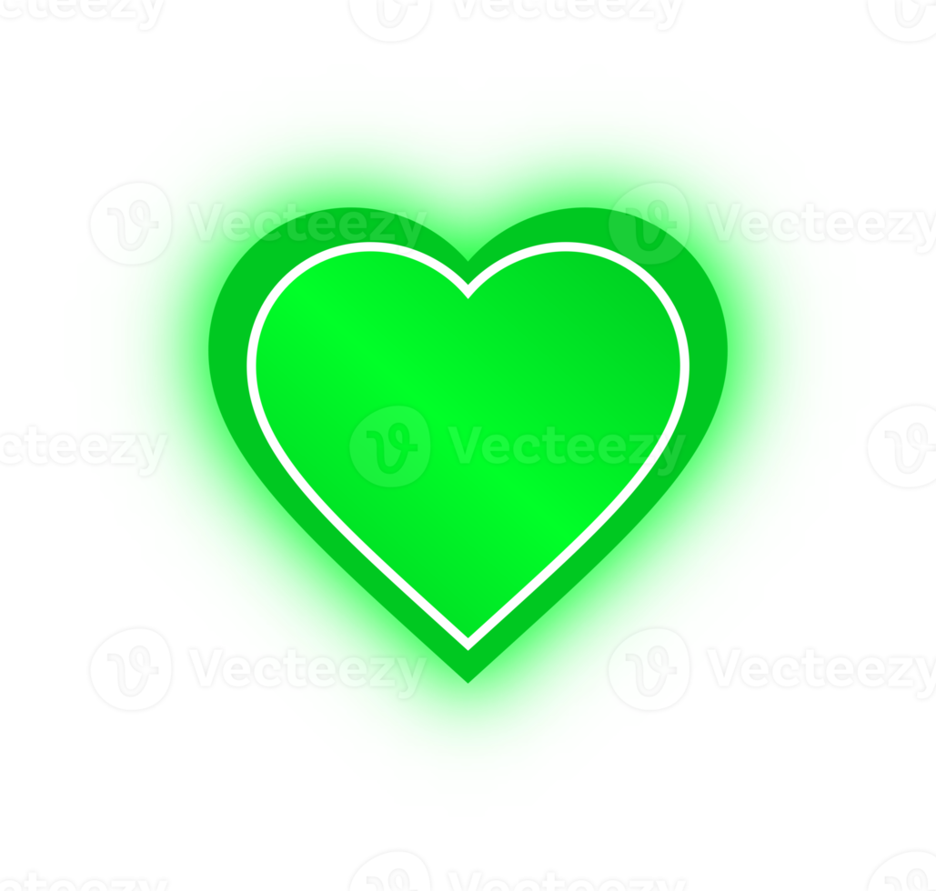 Neon Green Heart Banner, Neon Heart png