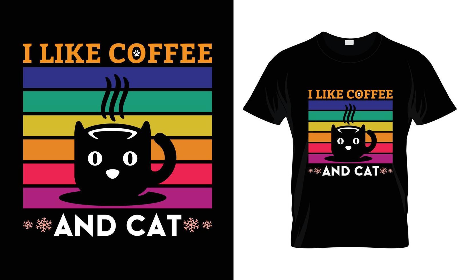 me gusta el diseño de la camiseta del café y el gato vector