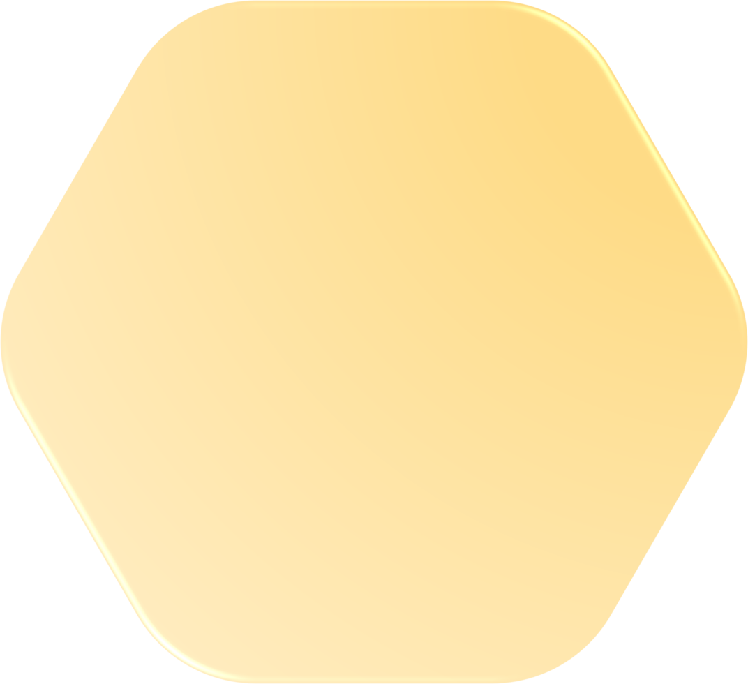 hexagone dégradé jaune, bouton hexagonal dégradé png