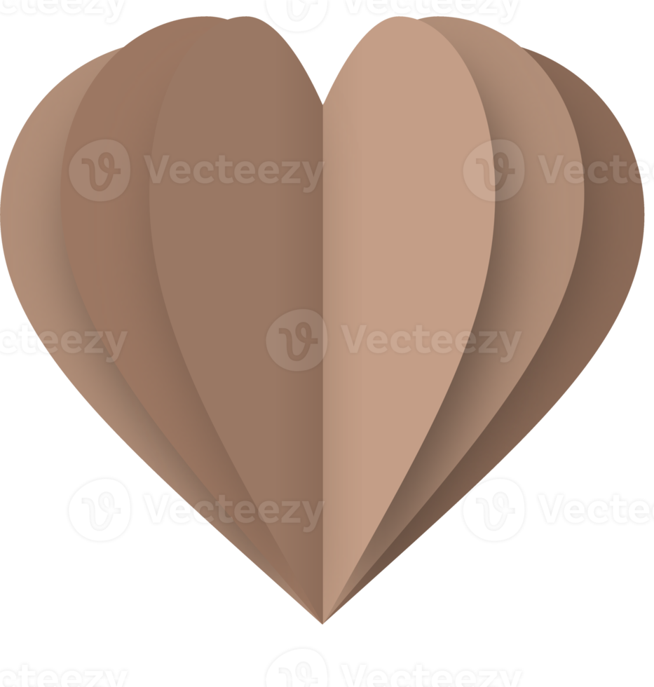 Brown Paper Heart Png, Paper Heart Valentine's Day png