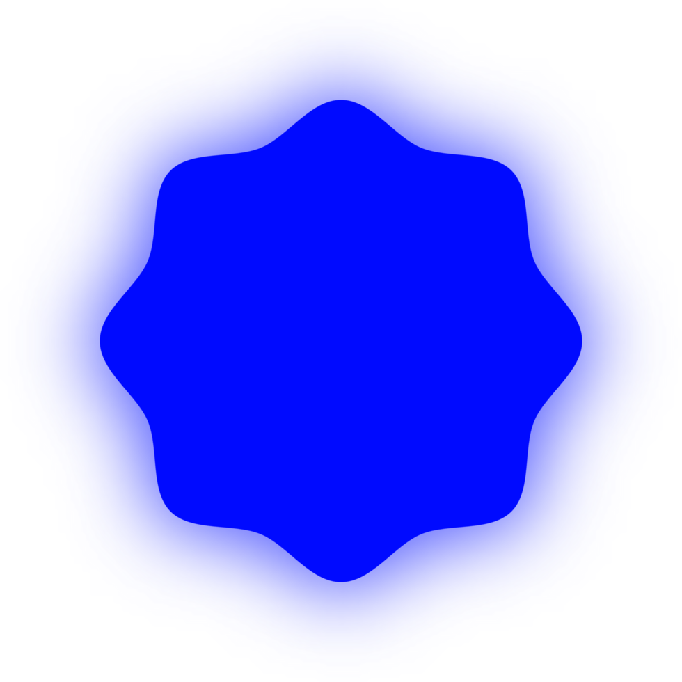 bannière de cercle ondulé bleu néon, cercle ondulé néon png