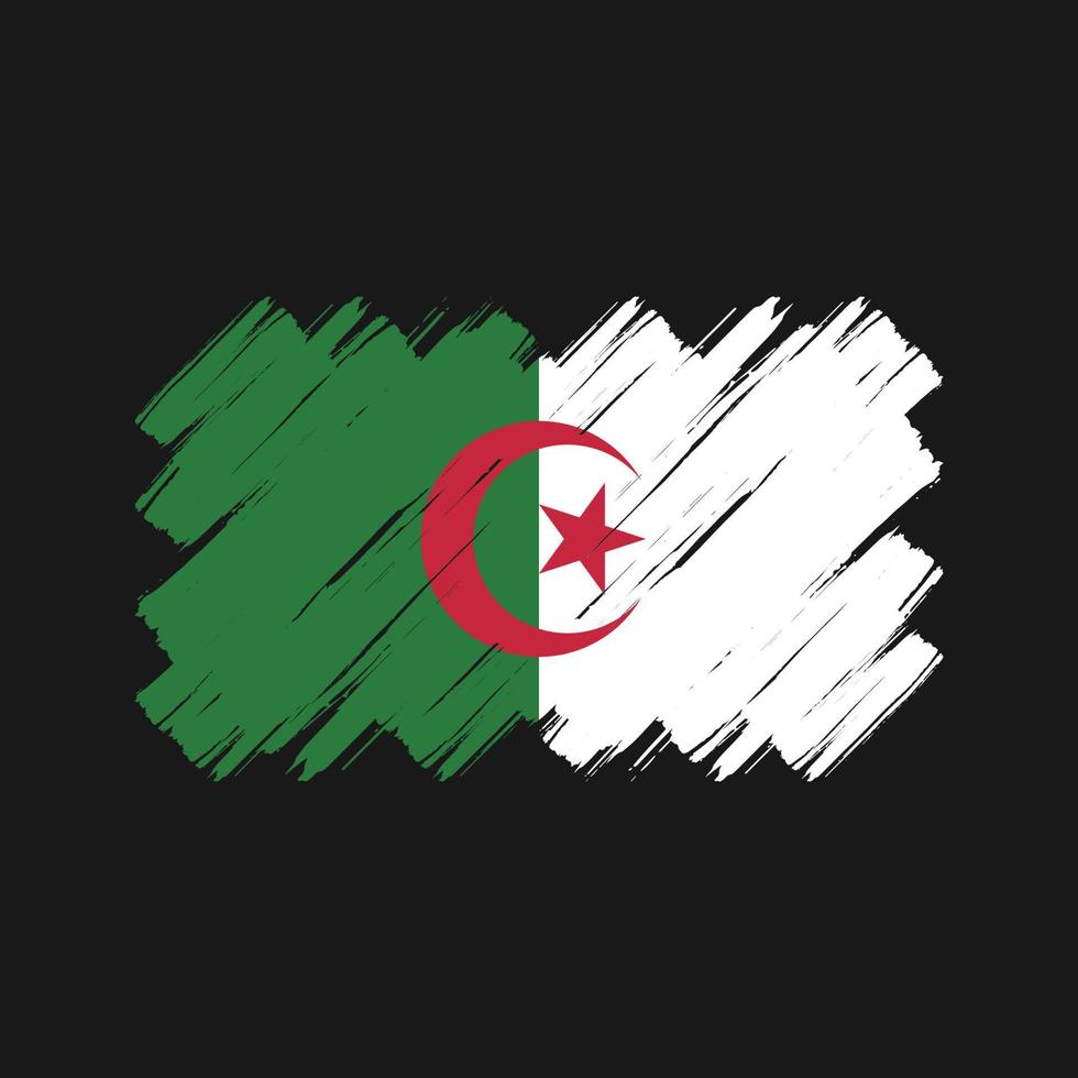 Algeria Flag Brush Strokes. National Flag vector