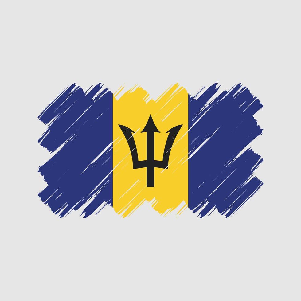 trazos de pincel de la bandera de barbados. bandera nacional vector