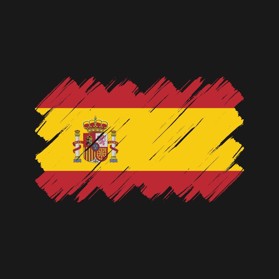 trazos de pincel de la bandera de españa. bandera nacional vector