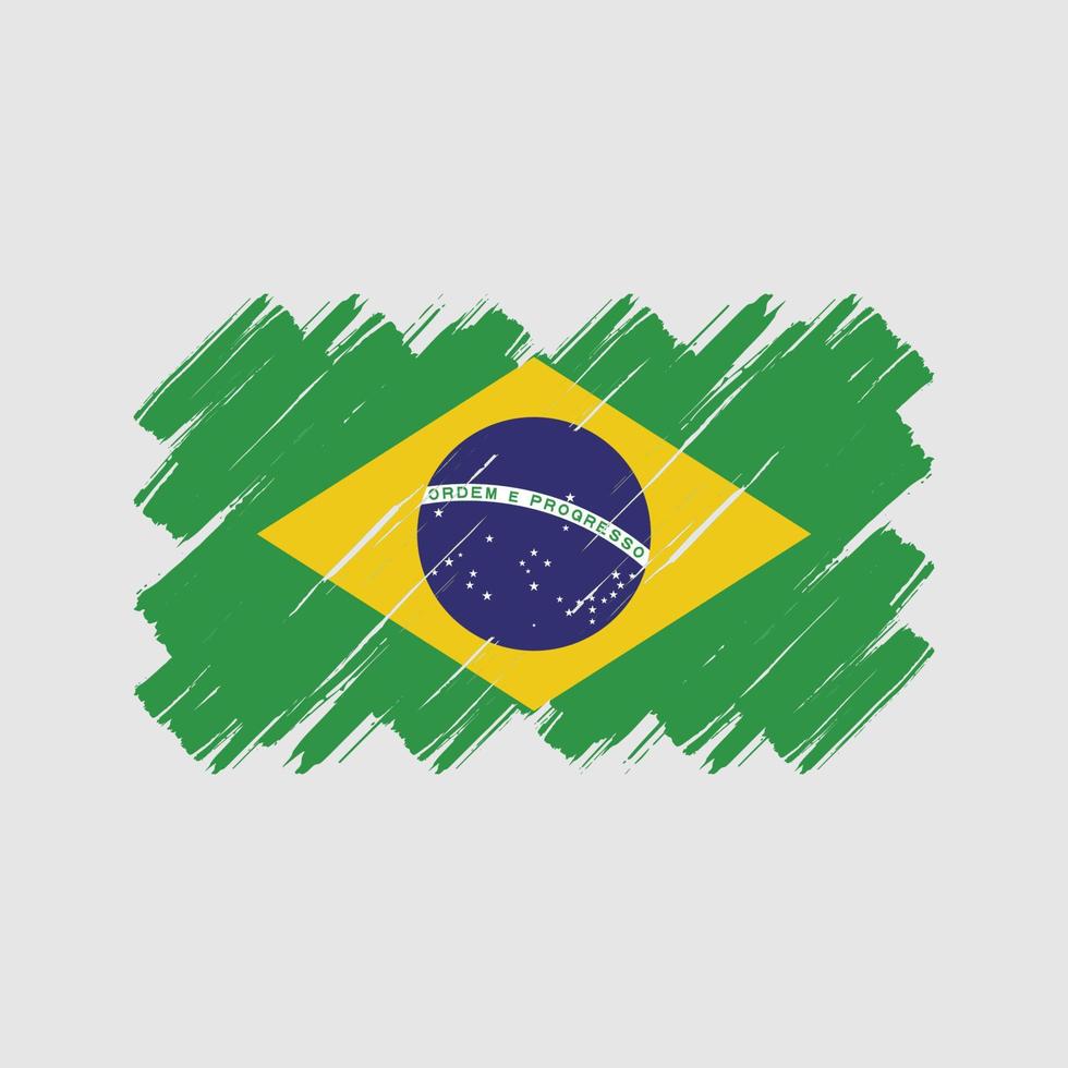 Brazil Flag Brush Strokes. National Flag vector