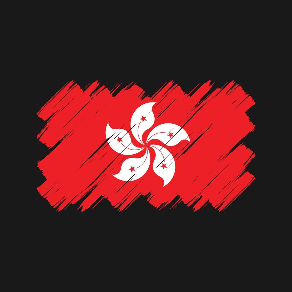 trazos de pincel de bandera de hong kong. bandera nacional vector