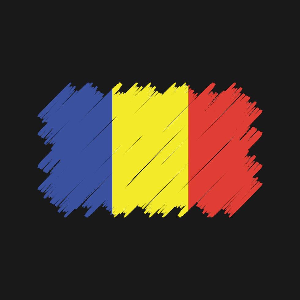 vector de pincel de bandera de rumania. bandera nacional