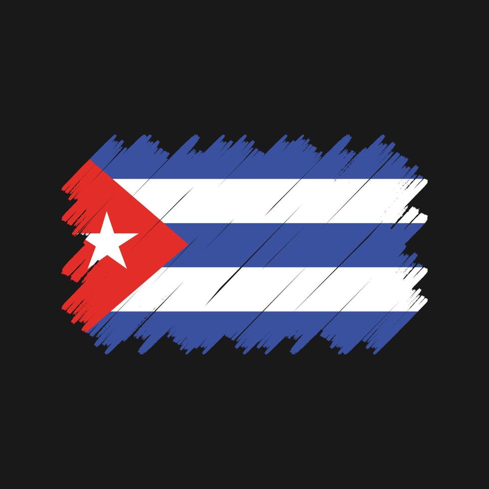 vector de pincel de bandera de cuba. bandera nacional