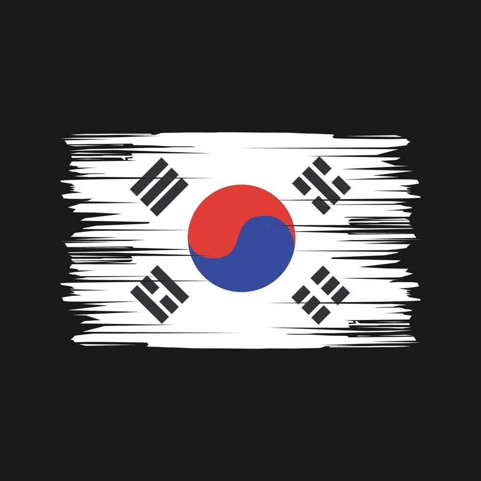 South Korea Flag Brush Strokes. National Flag vector