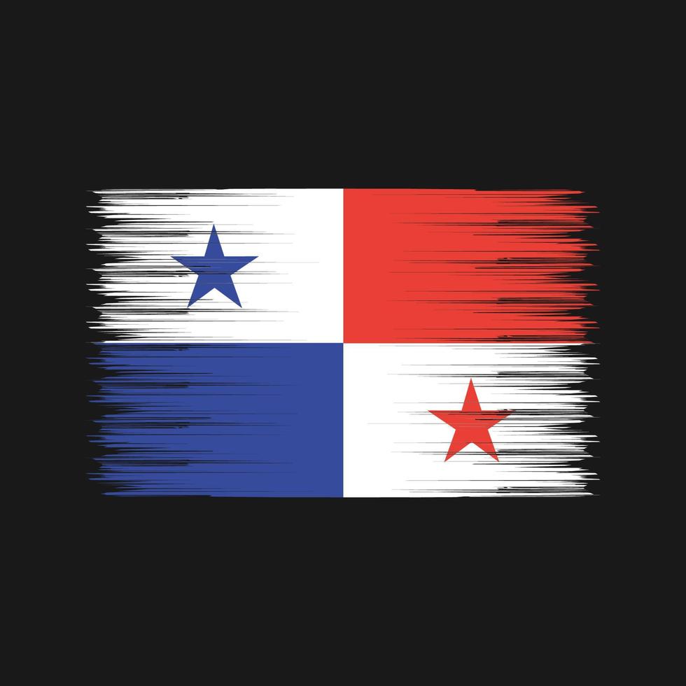 cepillo de la bandera de Panamá. bandera nacional vector