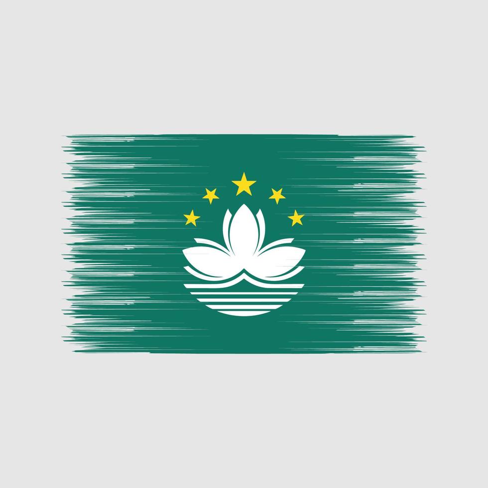 Macau Flag Brush. National Flag vector
