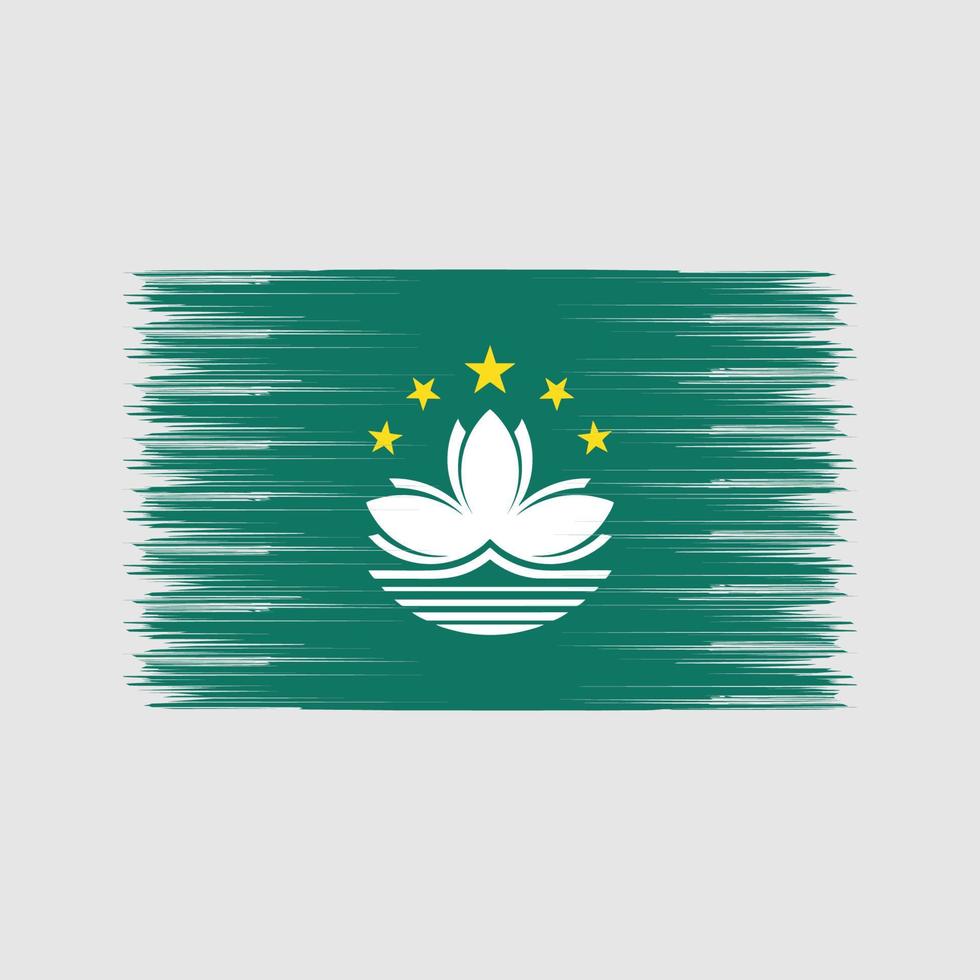 Macau Flag Brush. National Flag vector