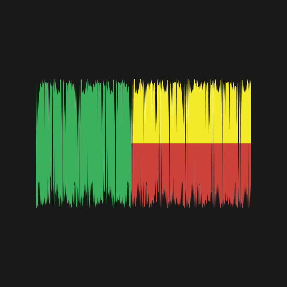 Benin Flag Brush. National Flag vector