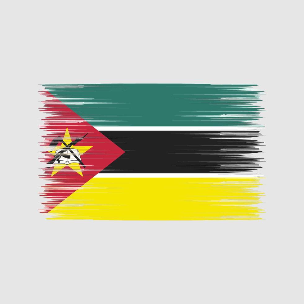 pincel de bandera de mozambique. bandera nacional vector