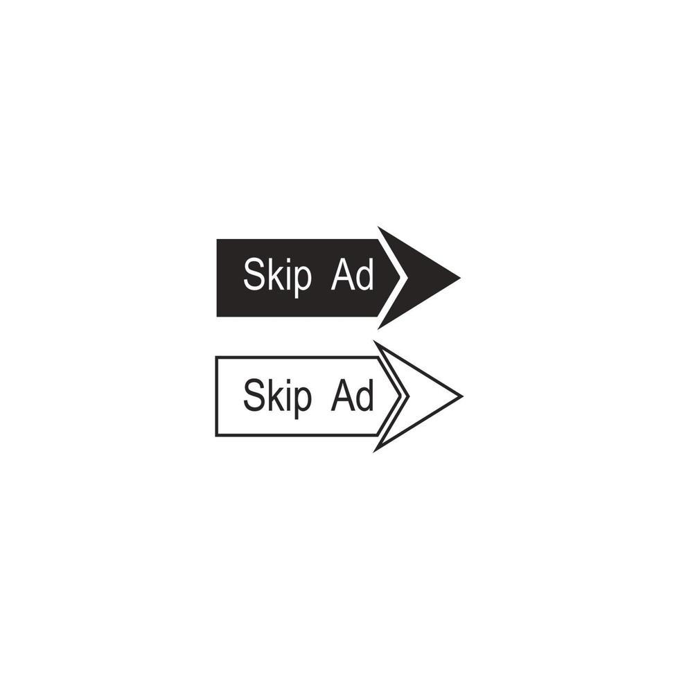 Skip Ad button icon vector