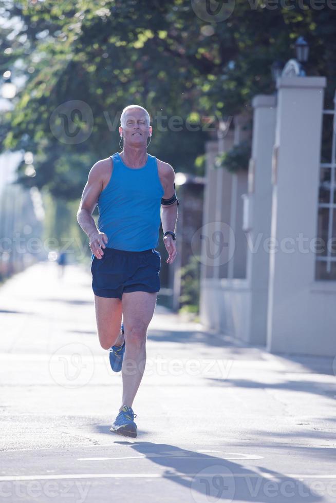 handsome senior man  jogging photo