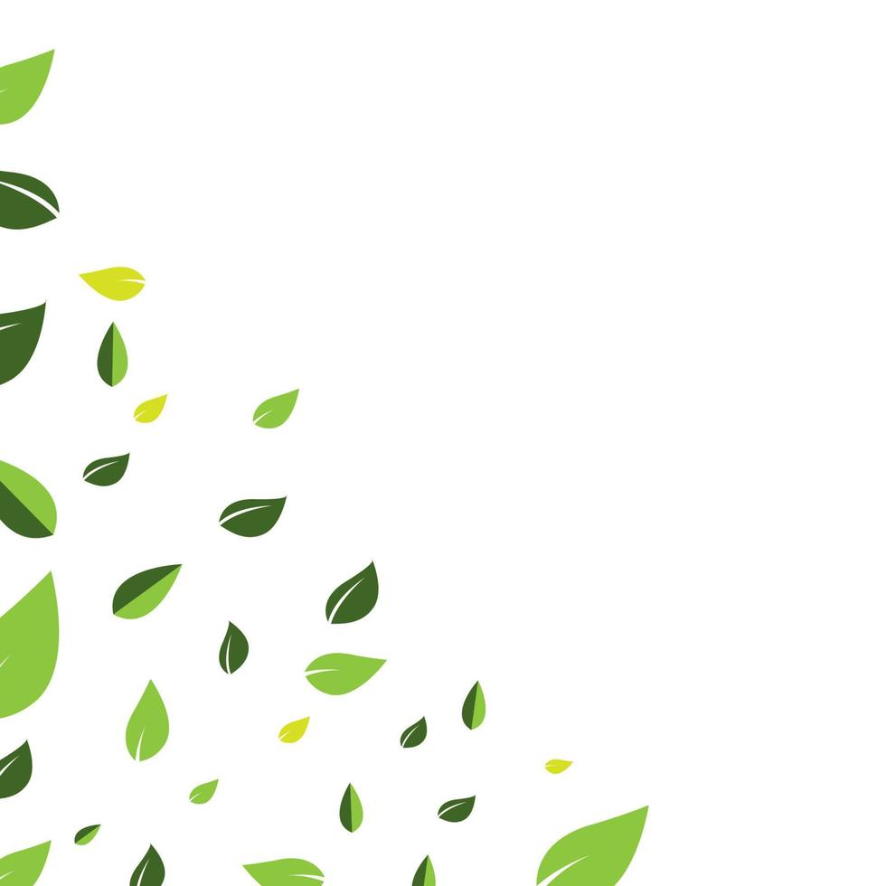 Flying green leaf icon vector