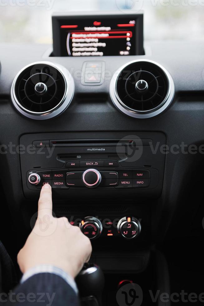 man using car navigation photo