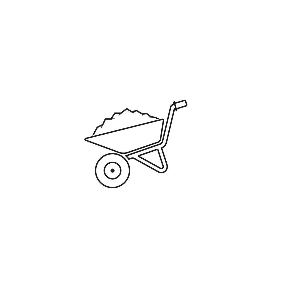 wheelbarrow icon  vector